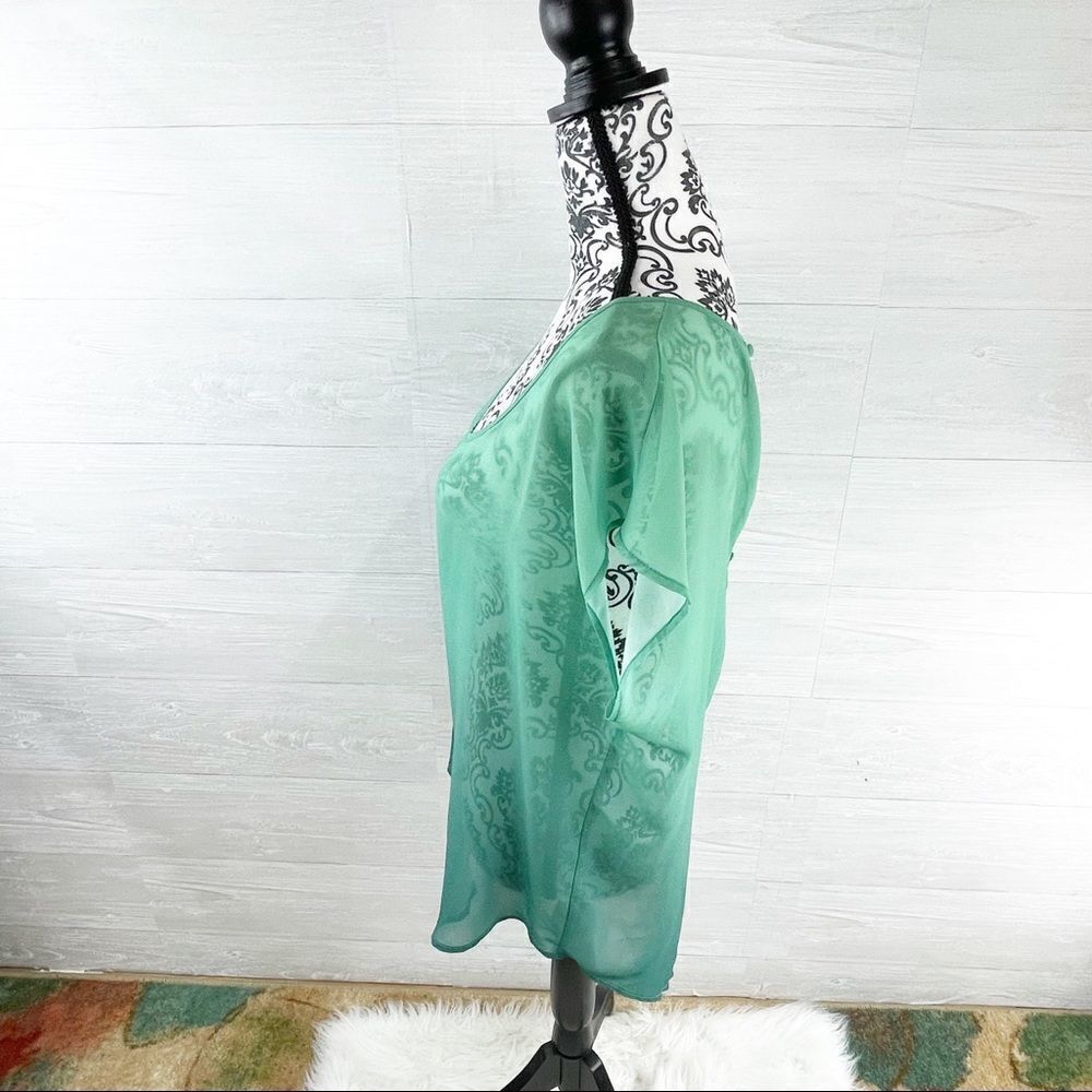 Torrid Ombre Sheer Chiffon Button Back Dolman Top - Picture 6 of 8